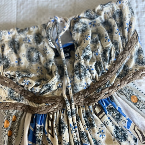 Sleeveless Décolleté Mandala Print Mini Dress Extra Small - Picture 3 of 6